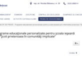 COMUNICAT DE PRESĂ – ”Școli prietenoase în comunități implicate” implementat de Inspectoratul Școlar Județean Iași
