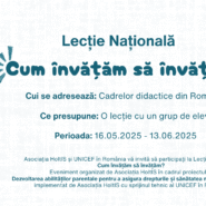 Lecția Națională – Cum învățăm să învățăm?